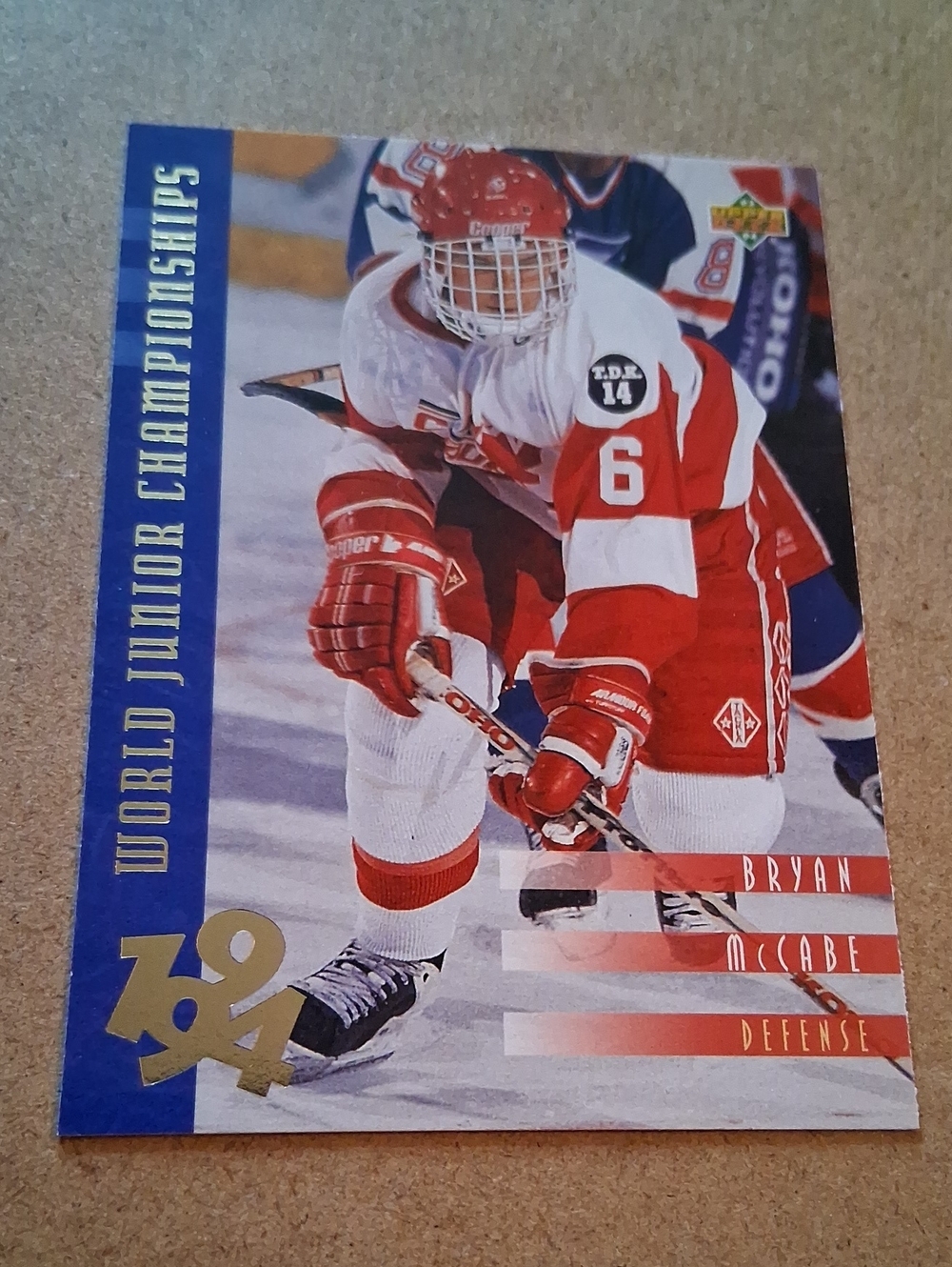 1994 World Junior Championships Hockey Card - Red & White Bryan McCabe